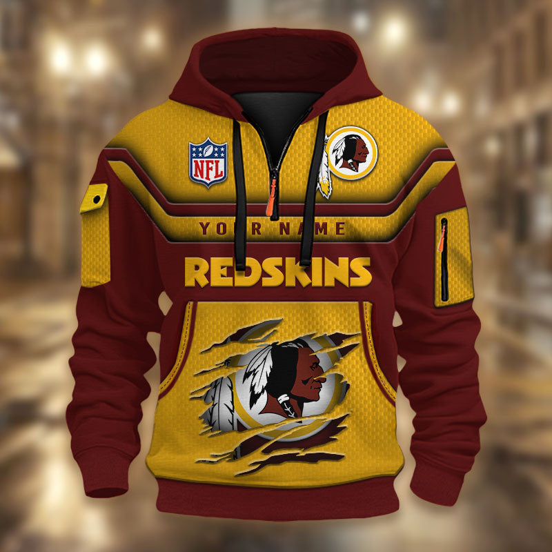 Washington Redskin DMHT2390 3D Half-zip Hoodie
