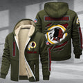 Washington Redskin DMTZ0386 Hoodie Zip Velvet Coat