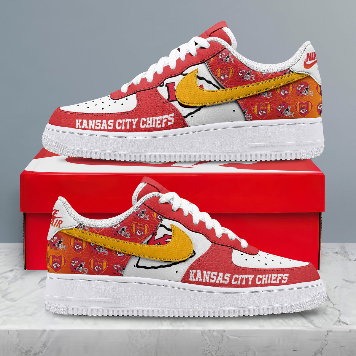 Kansas City Chiefs | Premium NFL Gridiron Classic AF1 Shoes NTH1