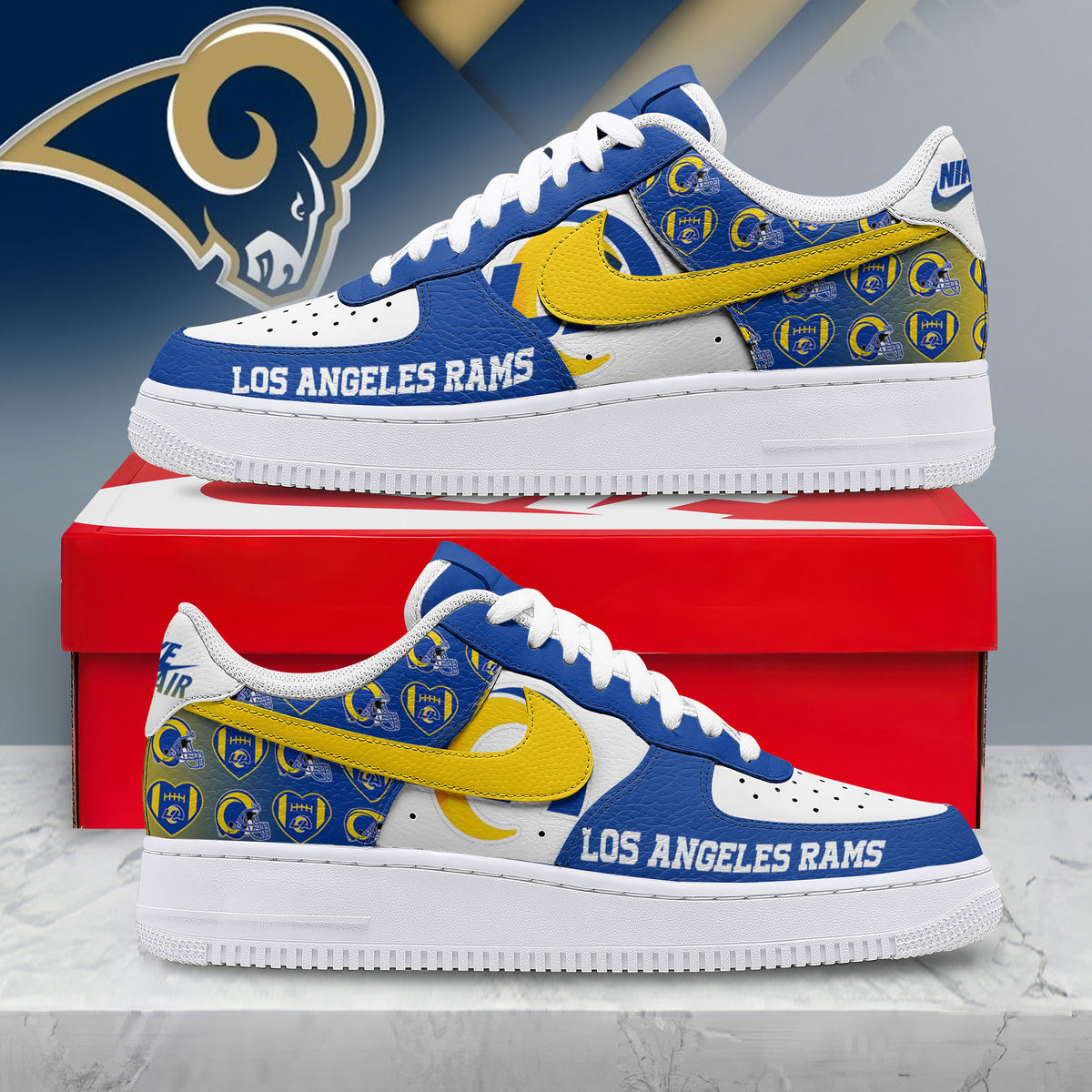 Los Angeles Rams | Premium NFL Gridiron Classic AF1 Shoes NTH1