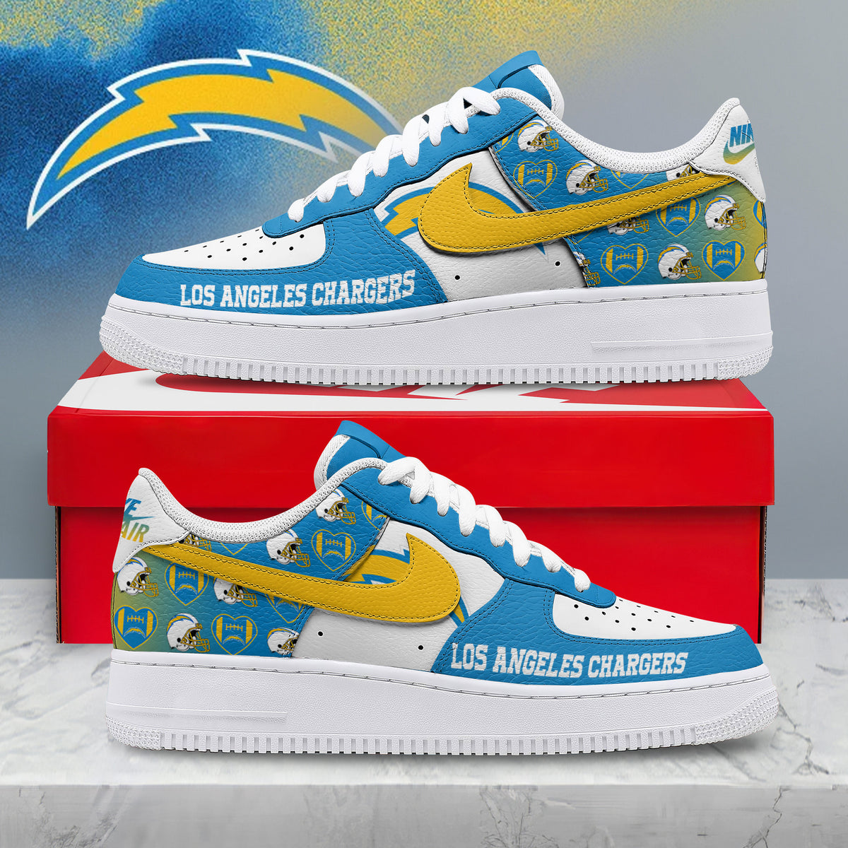 Los Angeles Chargers | Premium NFL Gridiron Classic AF1 Shoes NTH1