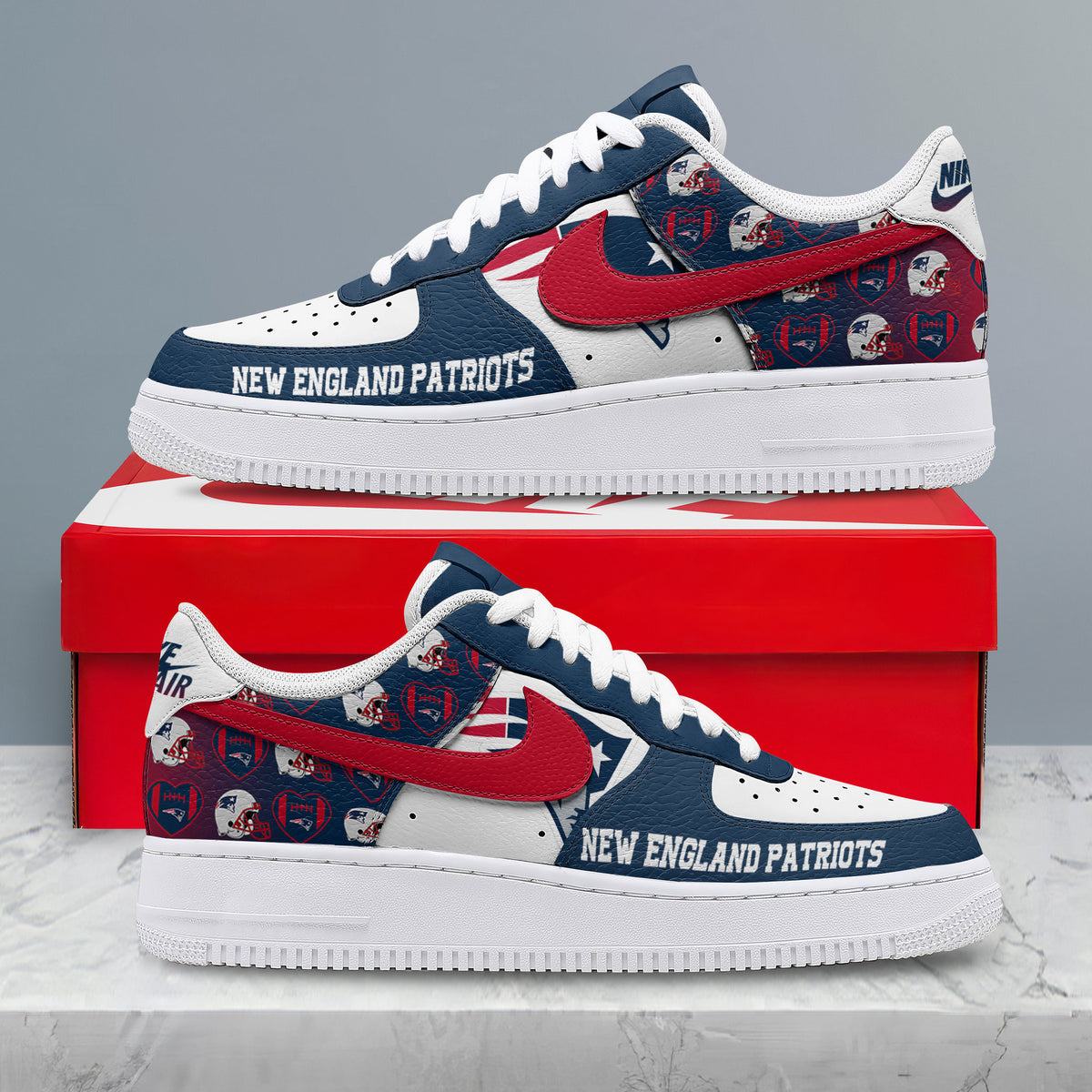 New England Patriots | Premium NFL Gridiron Classic AF1 Shoes NTH1