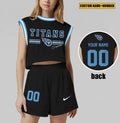Tennessee Titans Women Sleeveless Crop Top And Shorts Set SPTWSCTSS771
