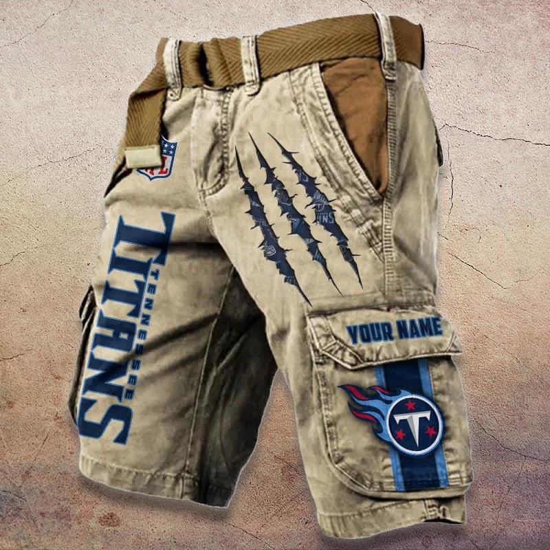 Tennessee Titans Pocket Print Cargo Shorts (Belt Not Included) S9MCS096