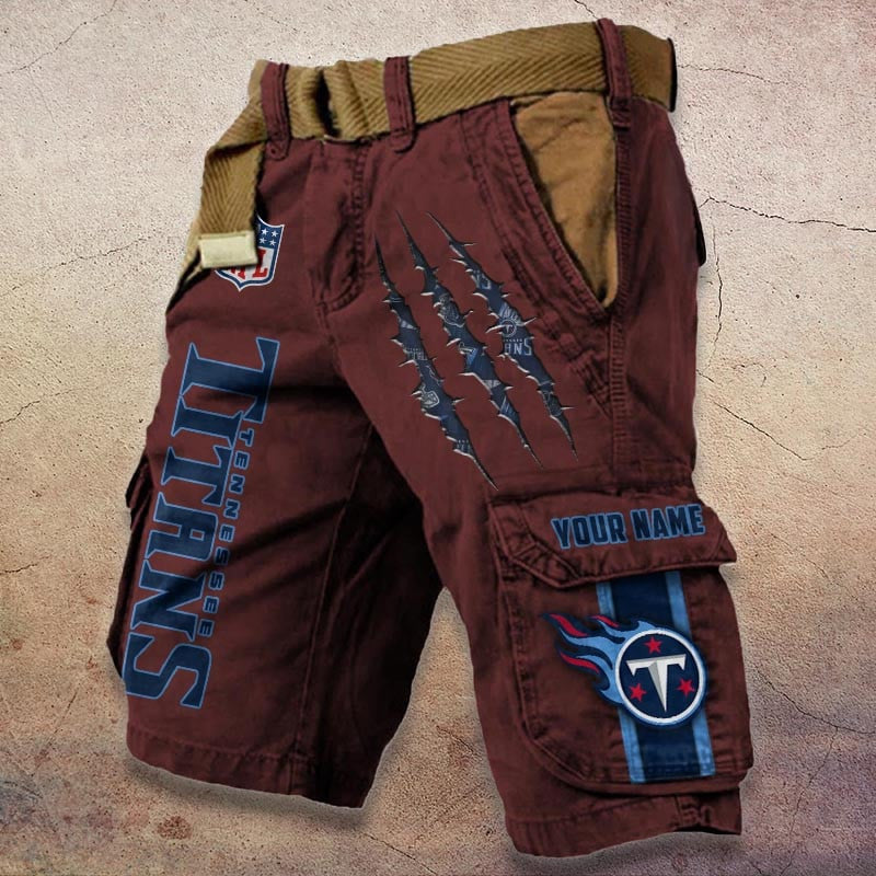 Tennessee Titans Pocket Print Cargo Shorts (Belt Not Included) S9MCS096