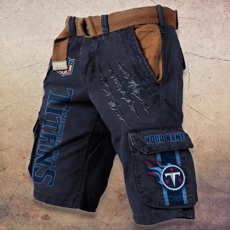 Tennessee Titans Pocket Print Cargo Shorts (Belt Not Included) S9MCS096