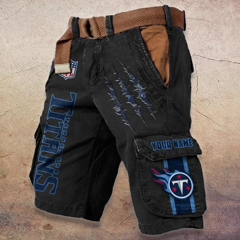 Tennessee Titans Pocket Print Cargo Shorts (Belt Not Included) S9MCS096