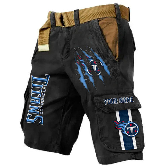 Tennessee Titans Pocket Print Cargo Shorts (Belt Not Included) S9MCS237