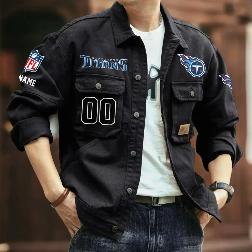 Tennessee Titans Men's Denim Autumn Jackets SPTMDAJ575