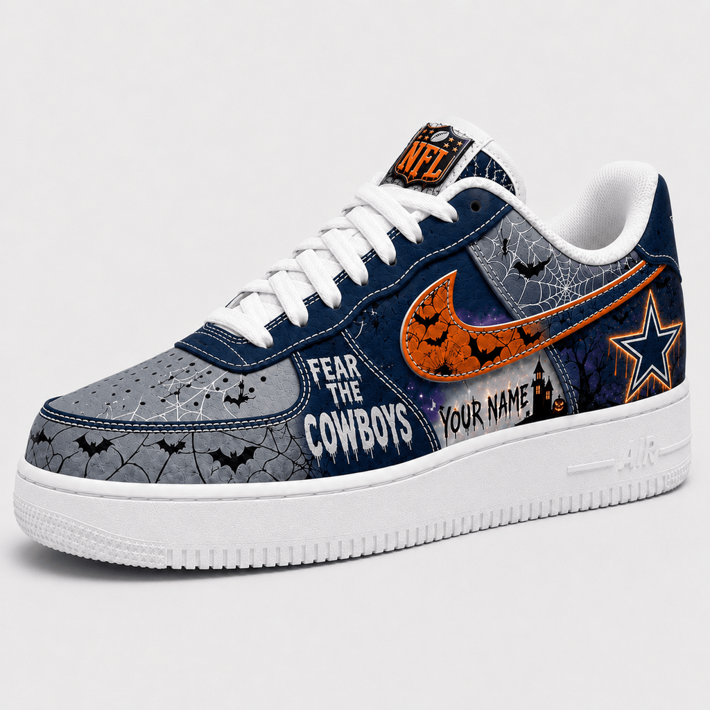 Dallas Cowboys | Premium NFL Fear The Team Halloween AF1 Sneakers - VA32192