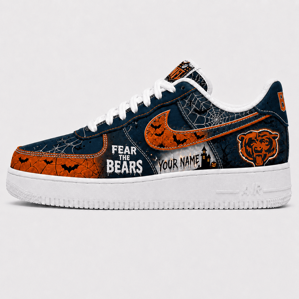Chicago Bears | Premium NFL Fear The Team Halloween AF1 Sneakers - VA32172
