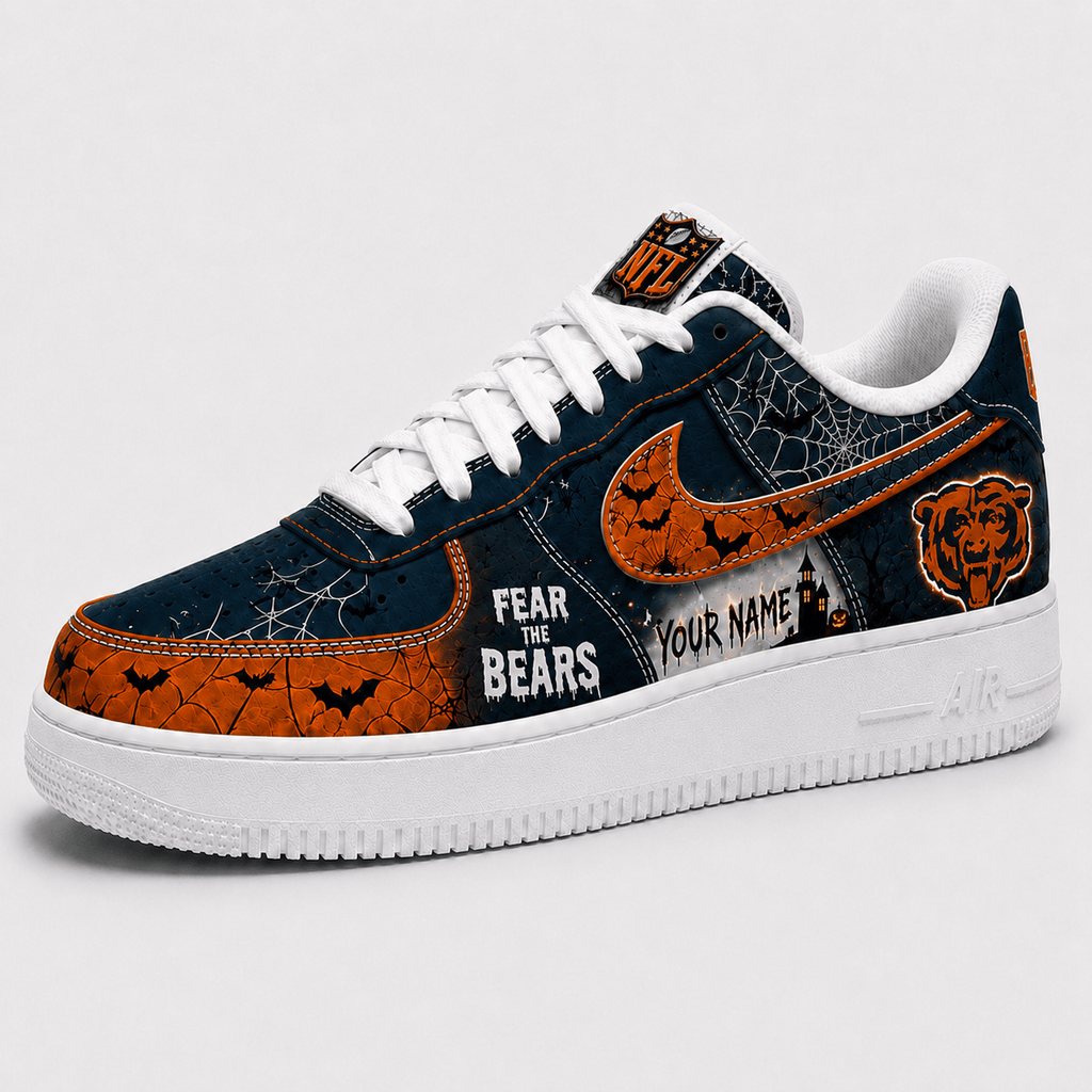 Chicago Bears | Premium NFL Fear The Team Halloween AF1 Sneakers - VA32172