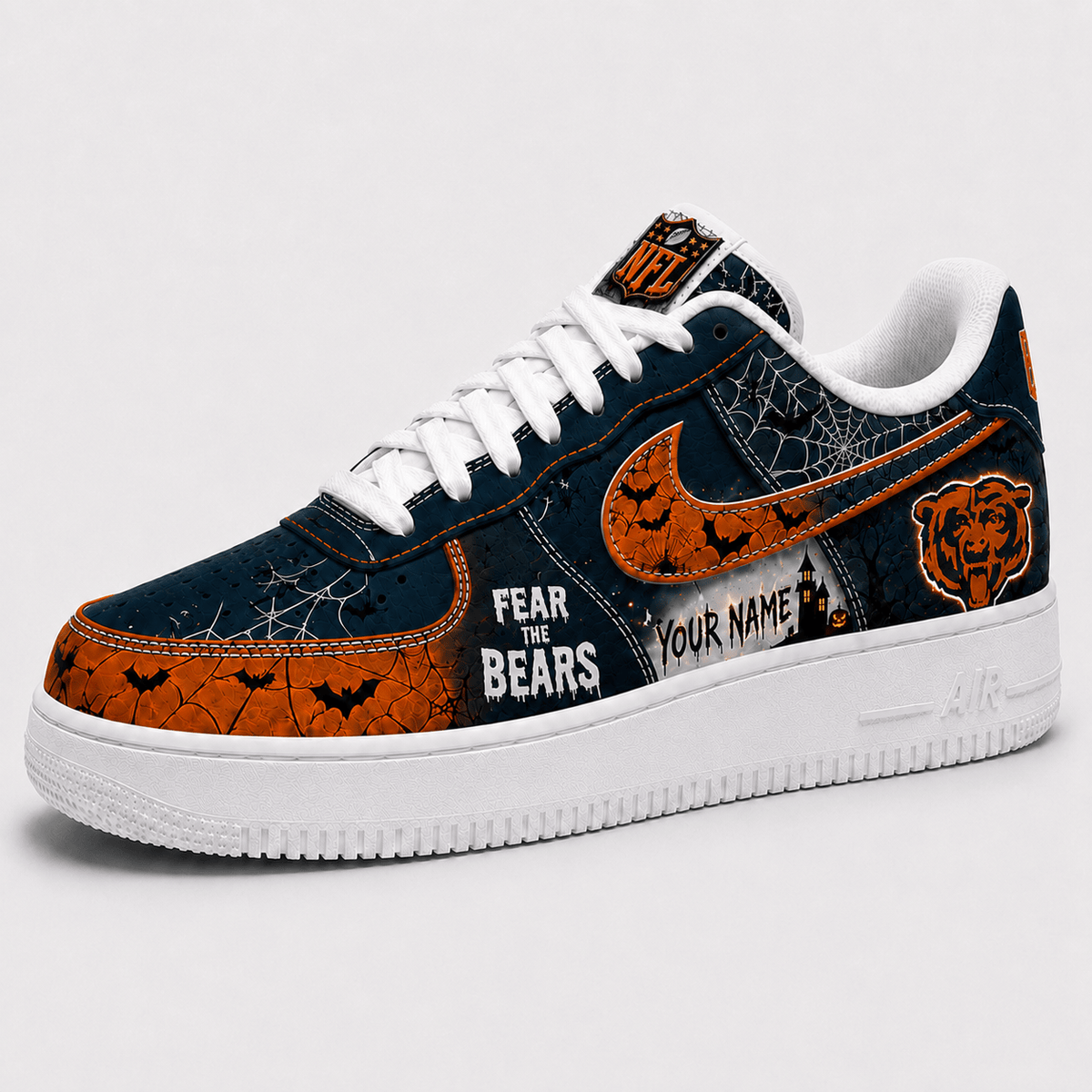 Chicago Bears | Premium NFL Fear The Team Halloween AF1 Sneakers - VA32172