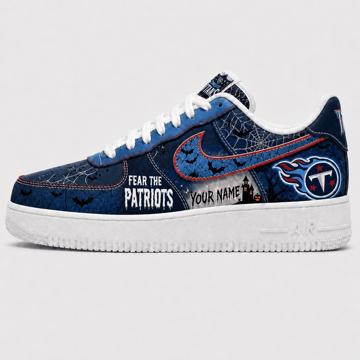 Tennessee Titans | Premium NFL Fear The Team Halloween AF1 Sneakers - VA32177