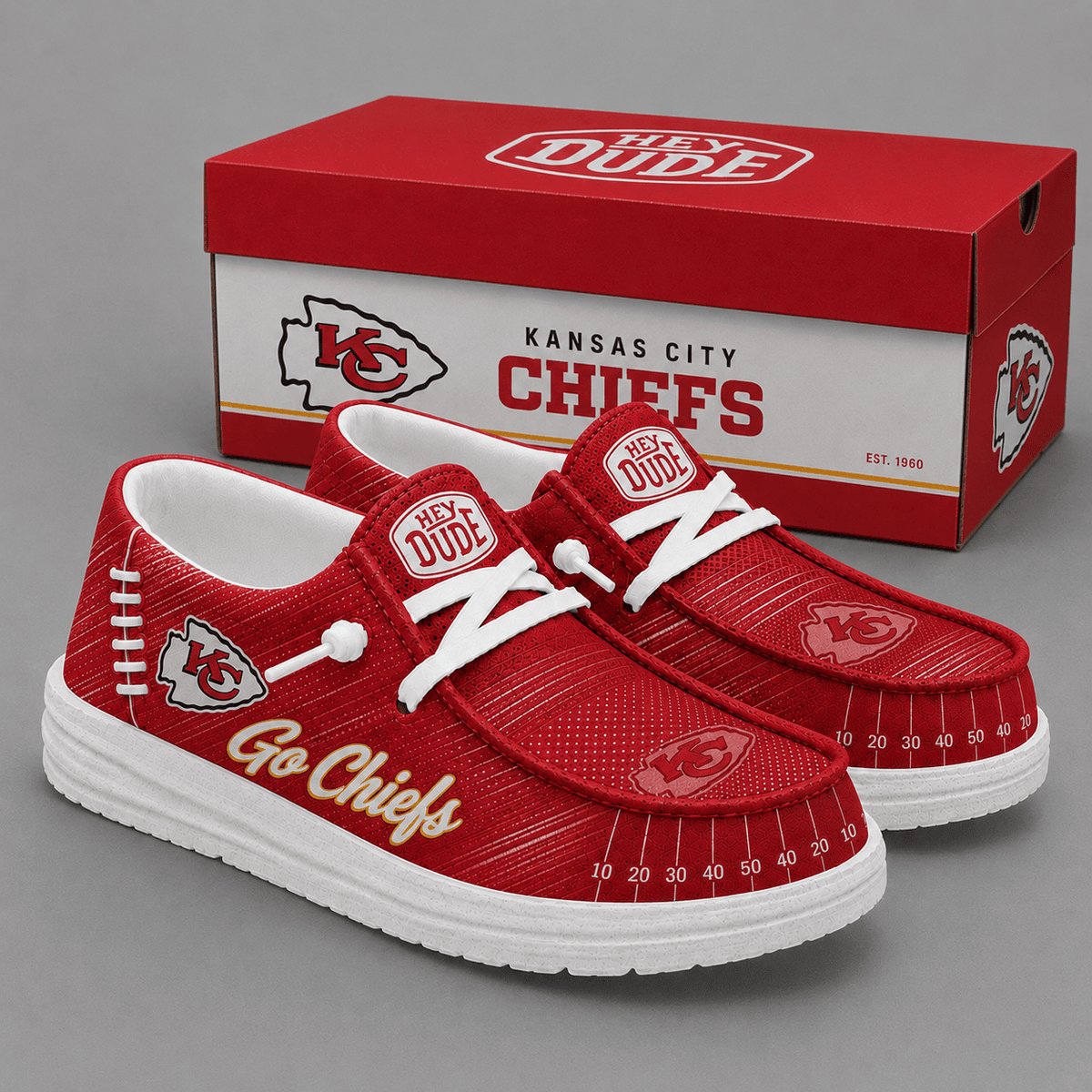 Kansas City Chiefs | Premium NFL Football Field Fan Loafer Shoes - VA33022