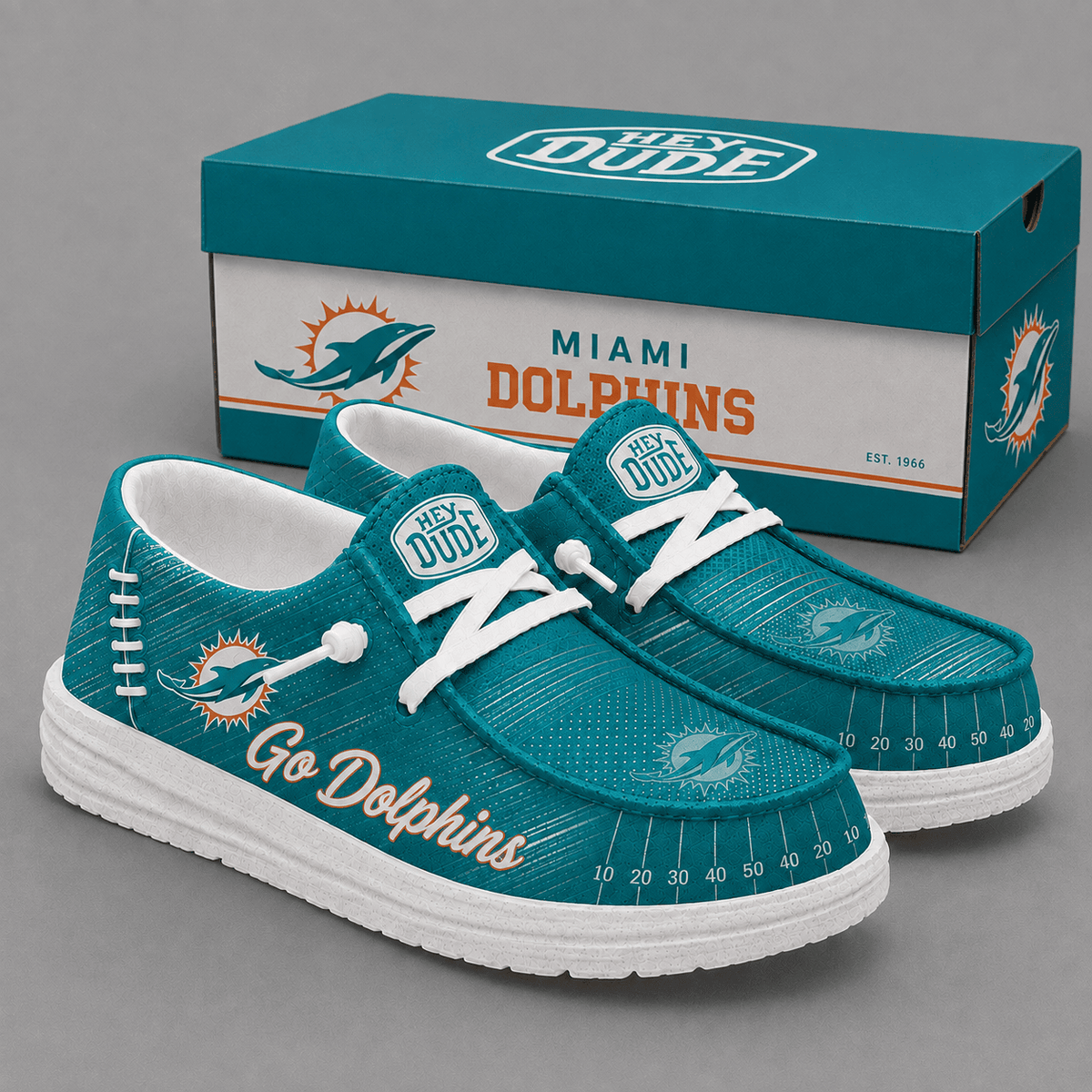 Miami Dolphins | Premium NFL Football Field Fan Loafer Shoes - VA33021