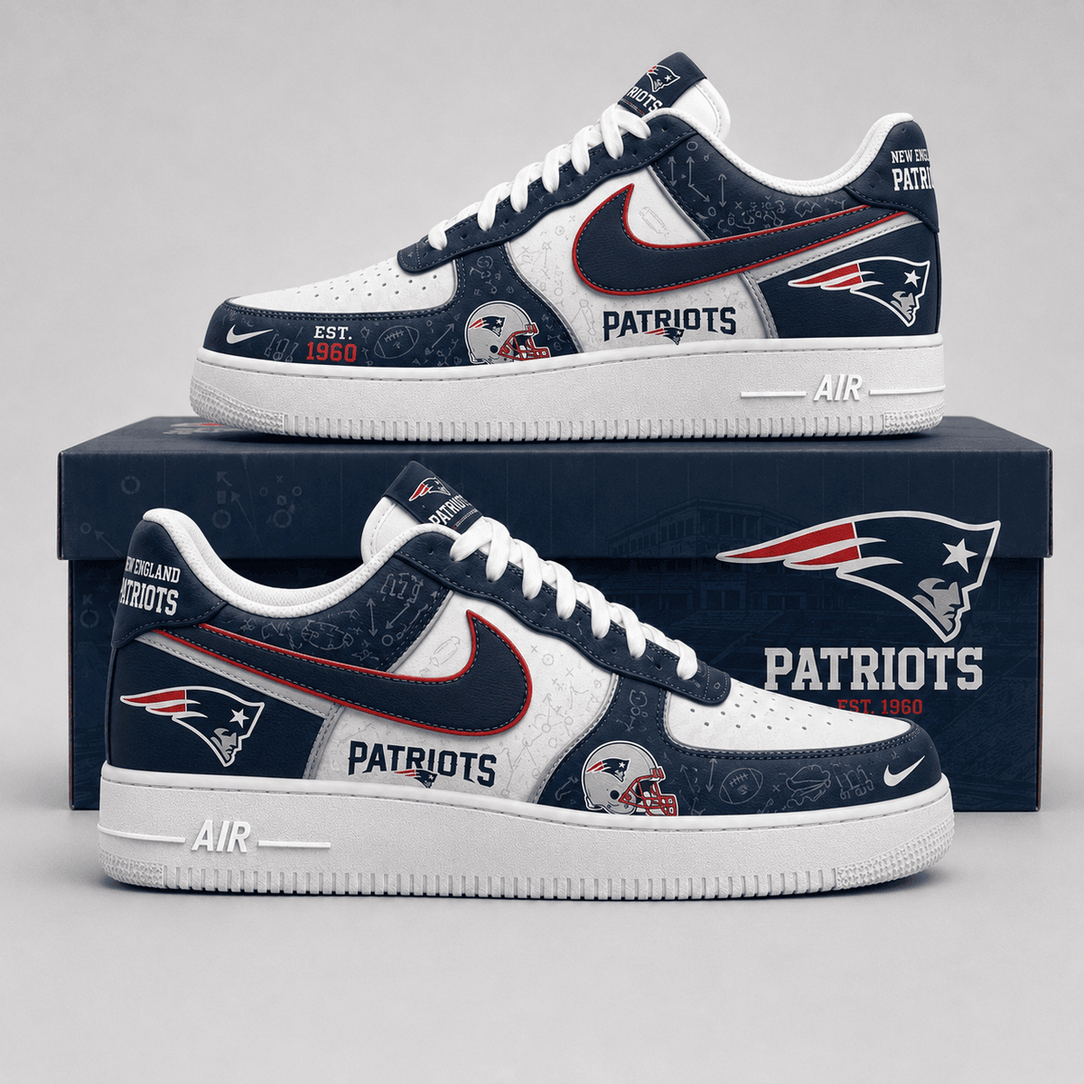 New England Patriots | Premium NFL Game Ready Fan AF1 Shoes - VA35224