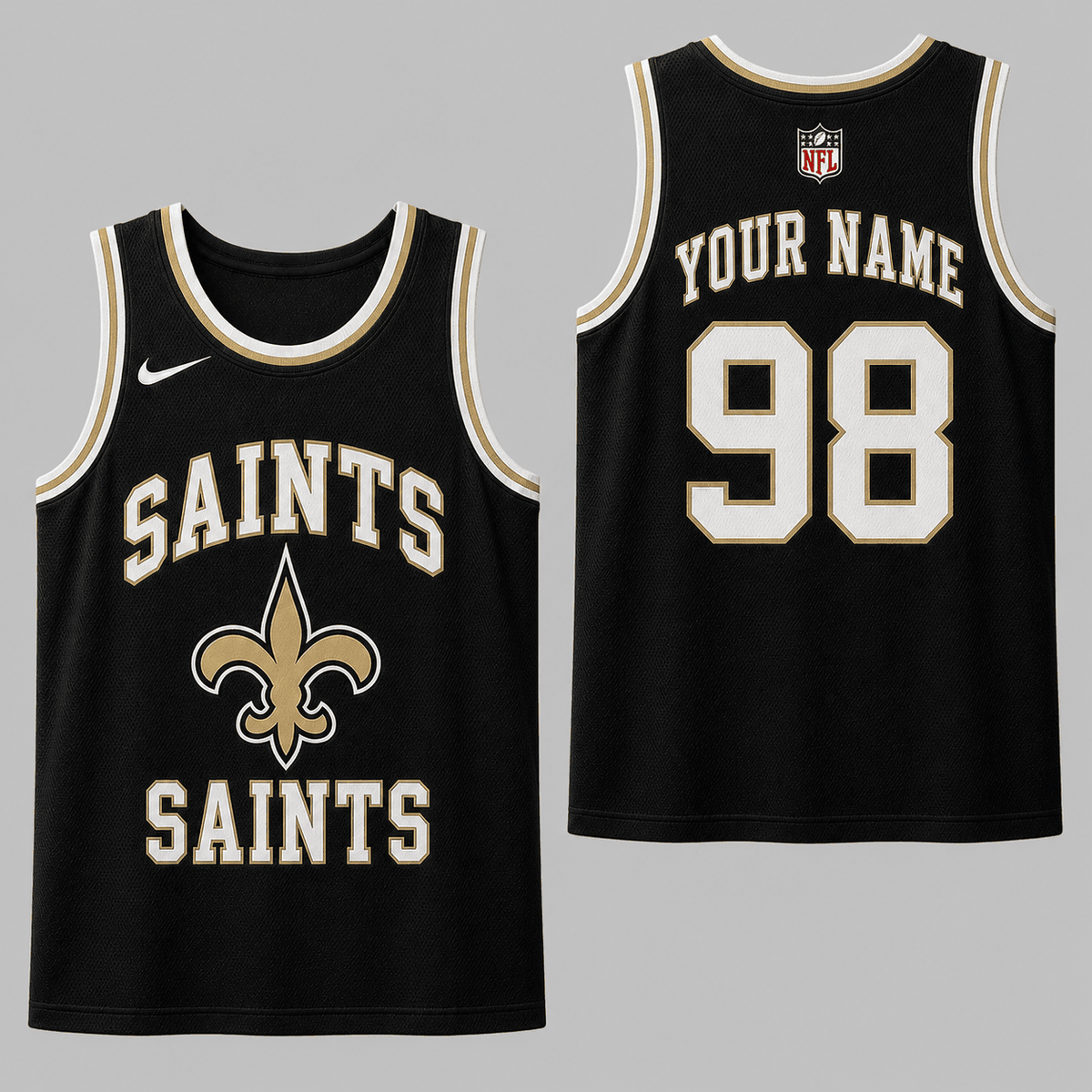 New Orleans Saints | Premium NFL Personalized Team Custom Name Number Sports Tank Top NDN134