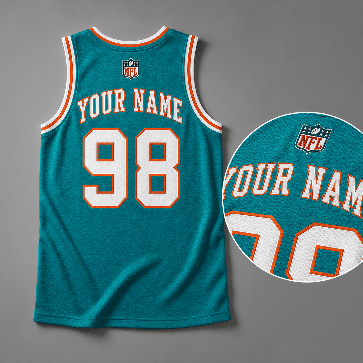 Miami Dolphins | Premium NFL Personalized Team Custom Name Number Sports Tank Top NDN131