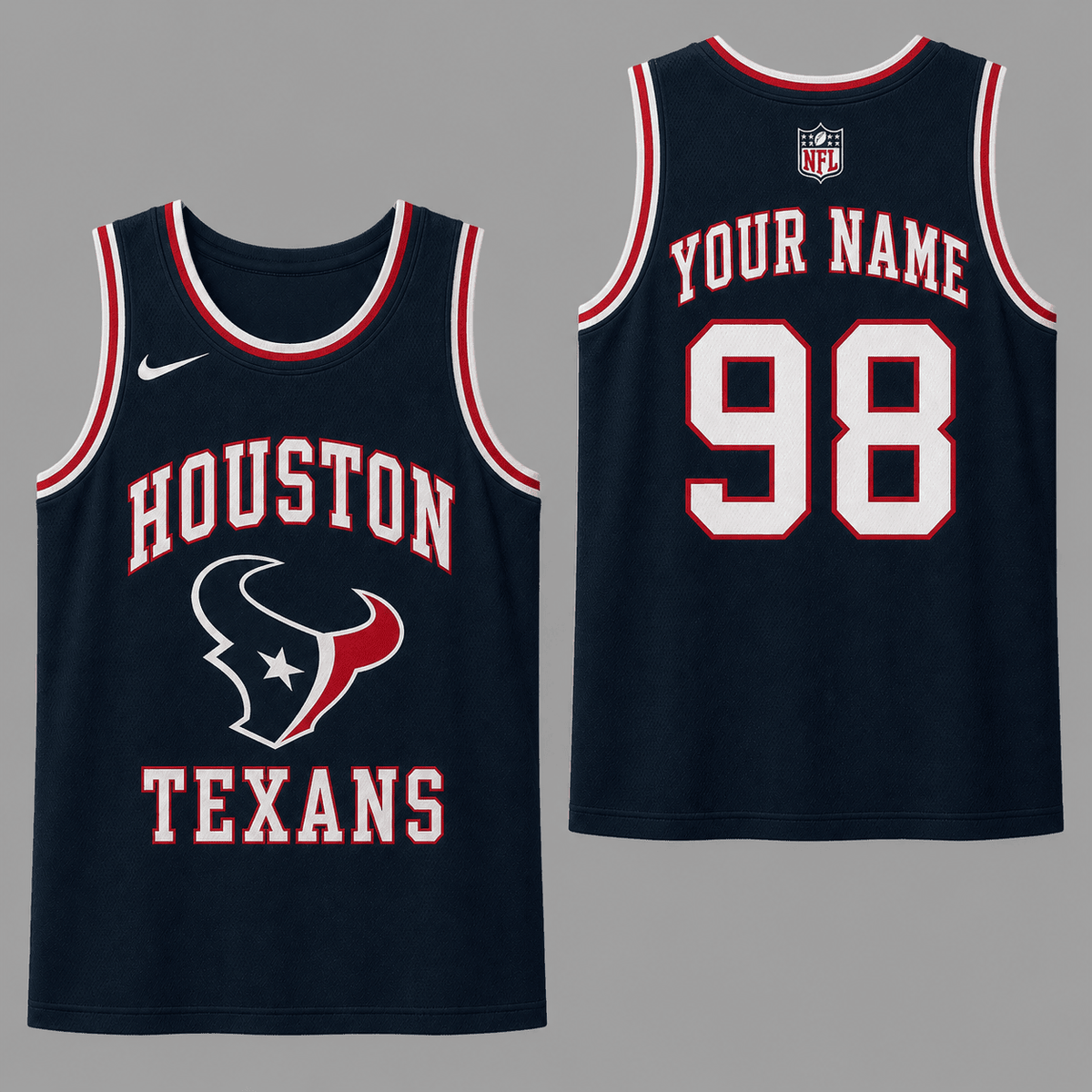 Houston Texans | Premium NFL Personalized Team Custom Name Number Sports Tank Top NDN126