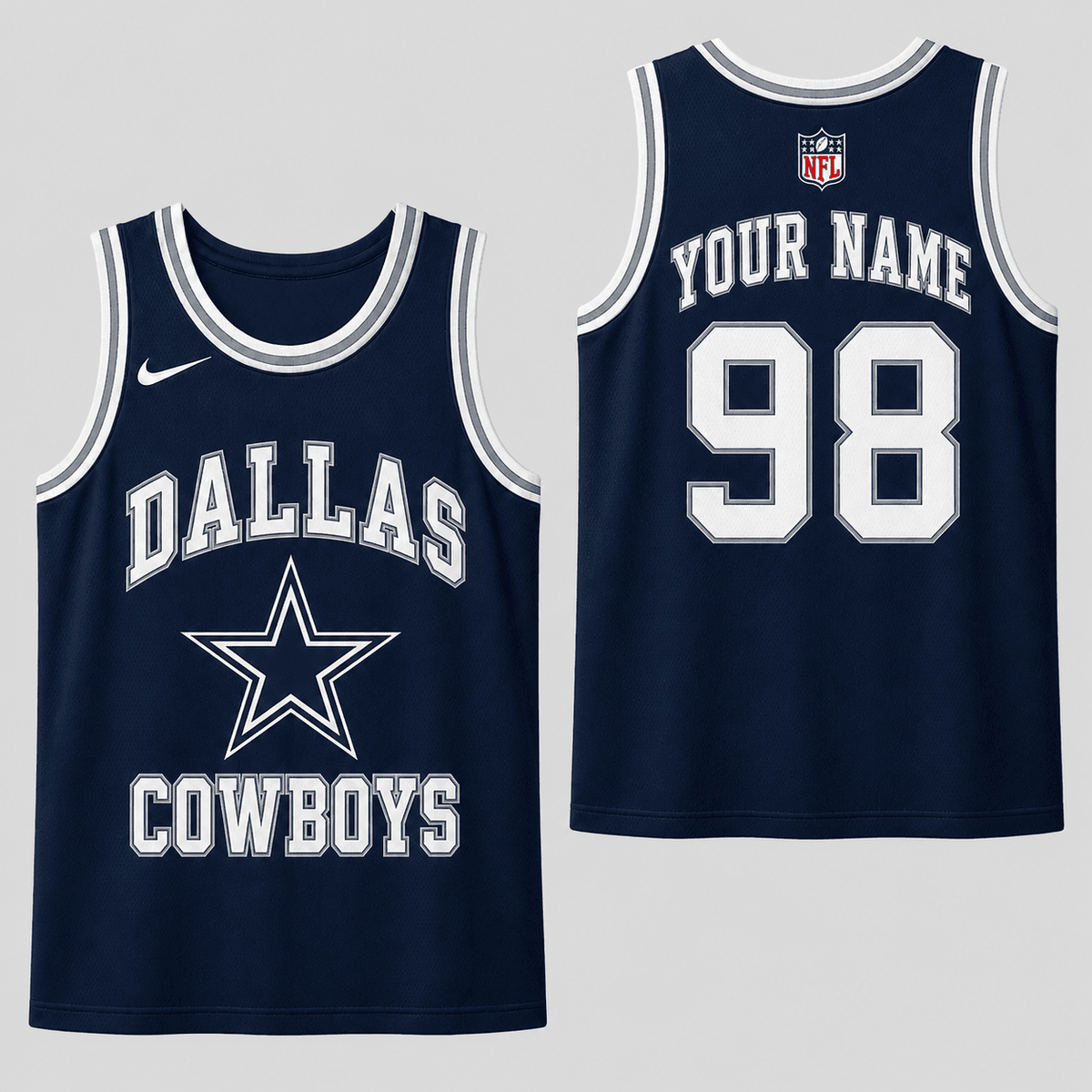 Dallas Cowboys | Premium NFL Personalized Team Custom Name Number Sports Tank Top NDN107