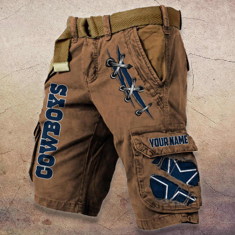 Dallas Cowboys Pocket Print Cargo Shorts (Belt Not Included) S9MCS138