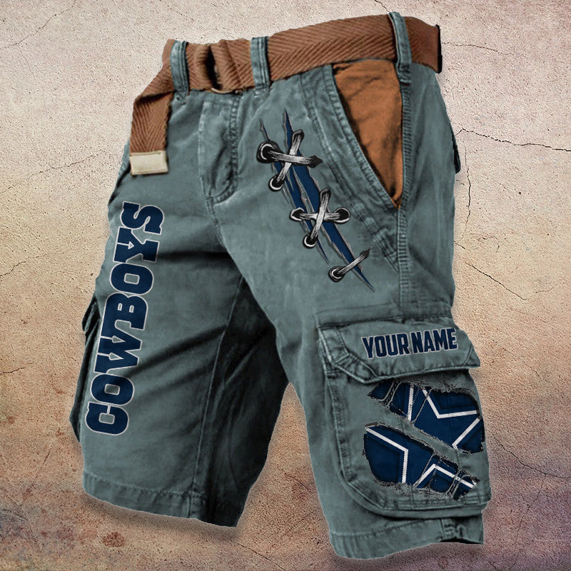 Dallas Cowboys Pocket Print Cargo Shorts (Belt Not Included) S9MCS138