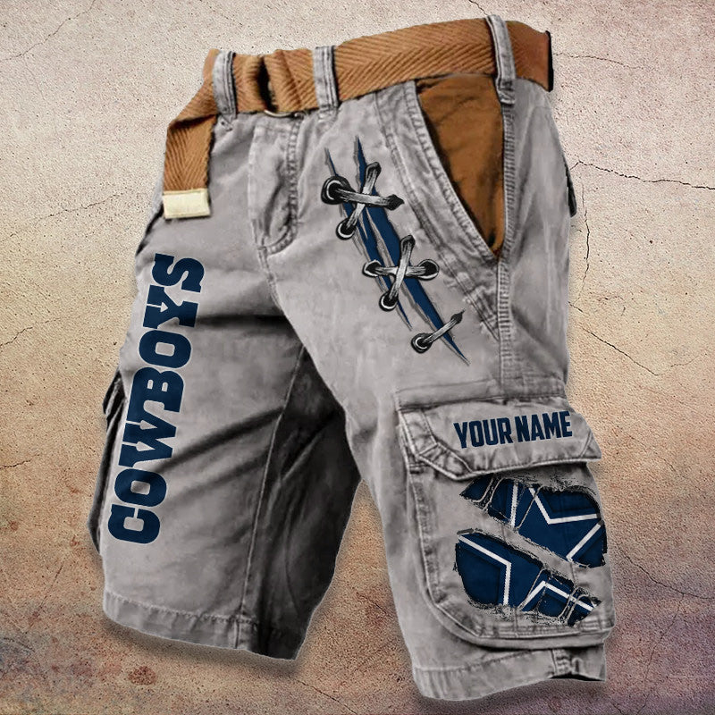 Dallas Cowboys Pocket Print Cargo Shorts (Belt Not Included) S9MCS138