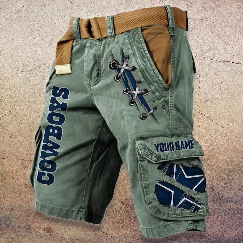 Dallas Cowboys Pocket Print Cargo Shorts (Belt Not Included) S9MCS138