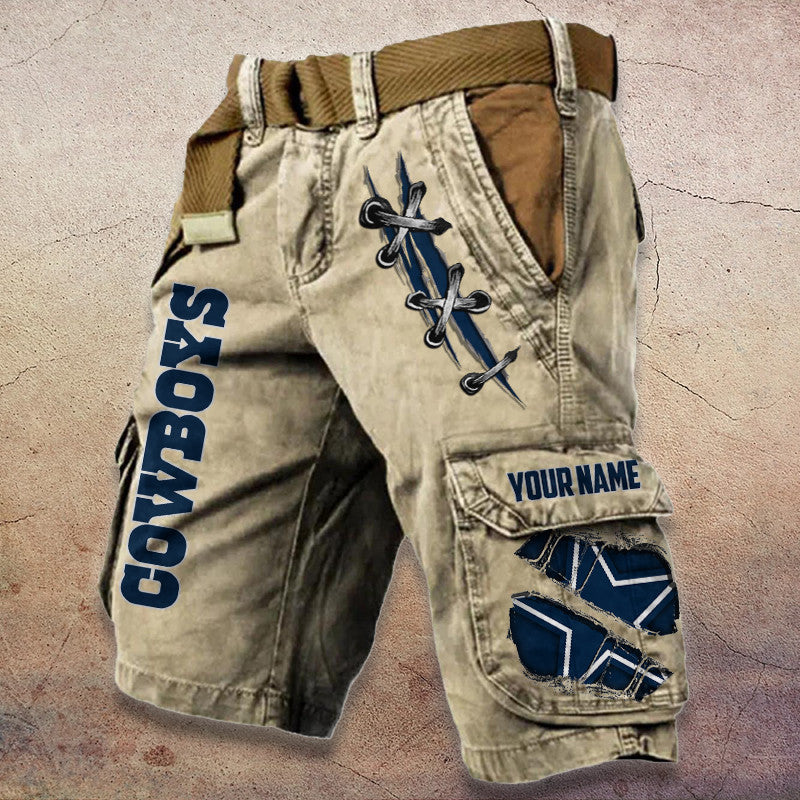 Dallas Cowboys Pocket Print Cargo Shorts (Belt Not Included) S9MCS138