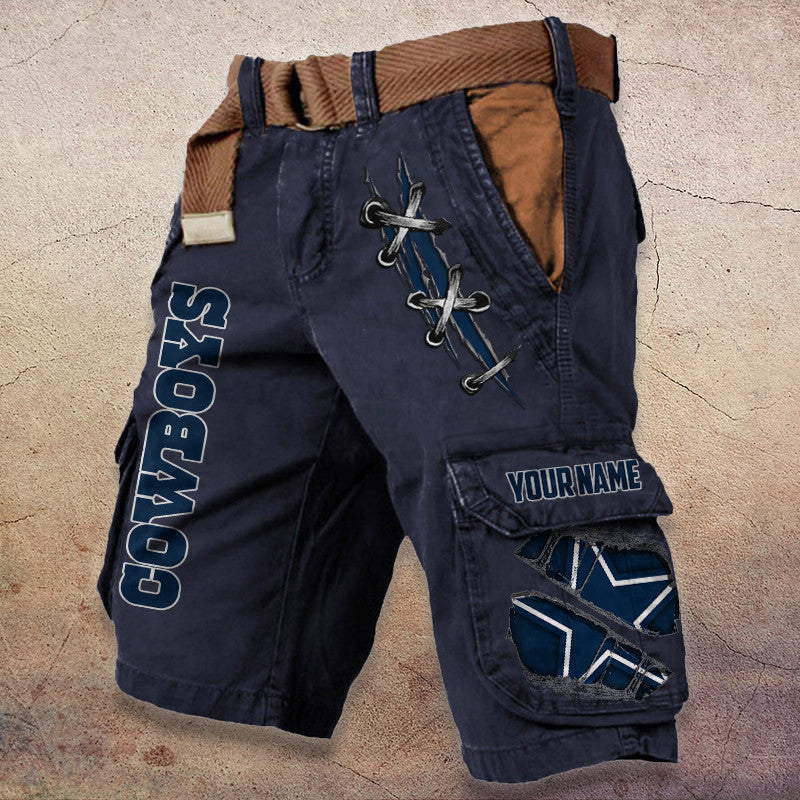 Dallas Cowboys Pocket Print Cargo Shorts (Belt Not Included) S9MCS138