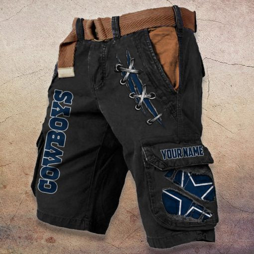 Dallas Cowboys Pocket Print Cargo Shorts (Belt Not Included) S9MCS138