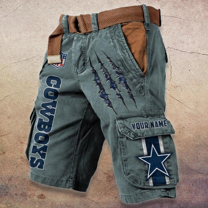 Dallas Cowboys Pocket Print Cargo Shorts (Belt Not Included) S9MCS074