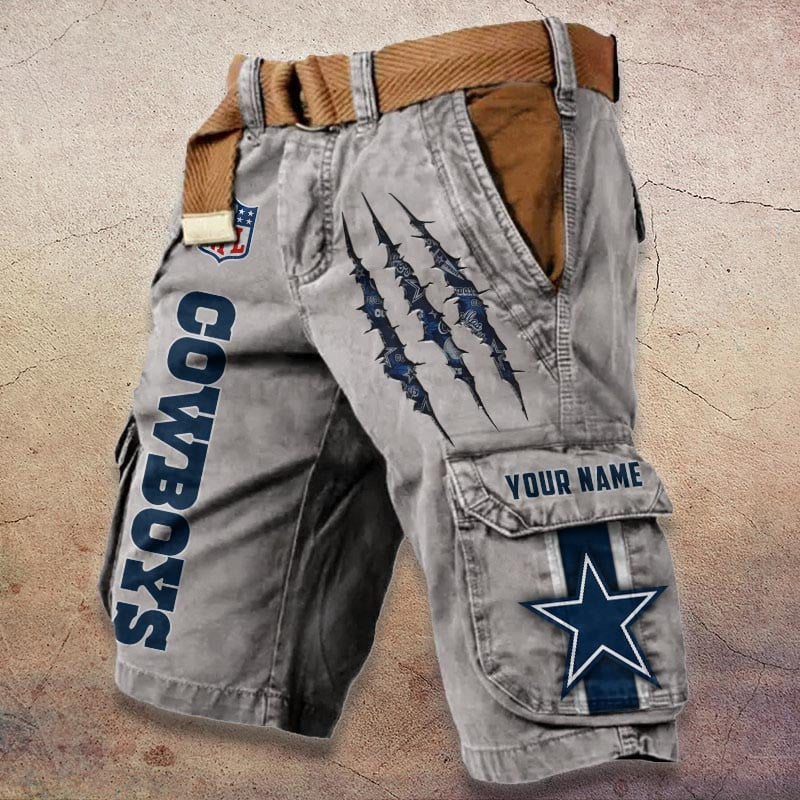 Dallas Cowboys Pocket Print Cargo Shorts (Belt Not Included) S9MCS074
