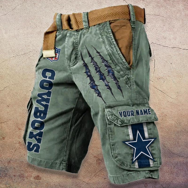 Dallas Cowboys Pocket Print Cargo Shorts (Belt Not Included) S9MCS074
