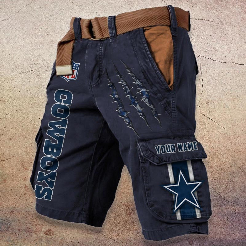 Dallas Cowboys Pocket Print Cargo Shorts (Belt Not Included) S9MCS074