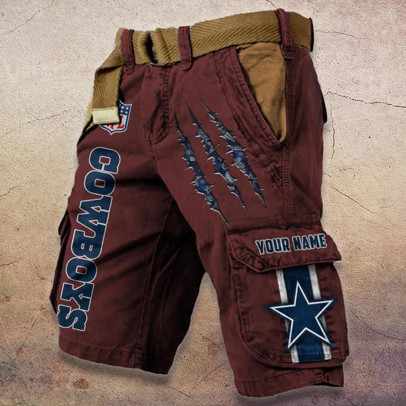 Dallas Cowboys Pocket Print Cargo Shorts (Belt Not Included) S9MCS074