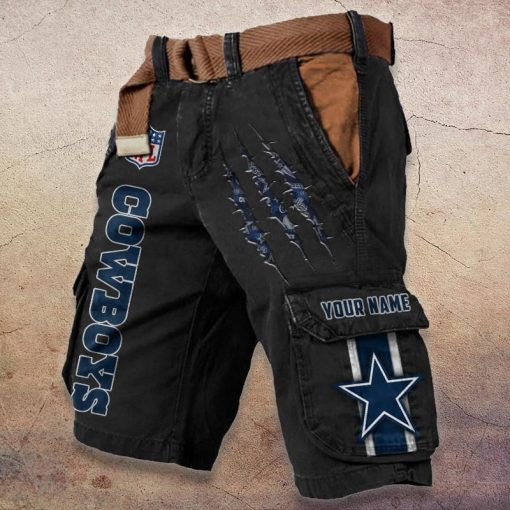 Dallas Cowboys Pocket Print Cargo Shorts (Belt Not Included) S9MCS074