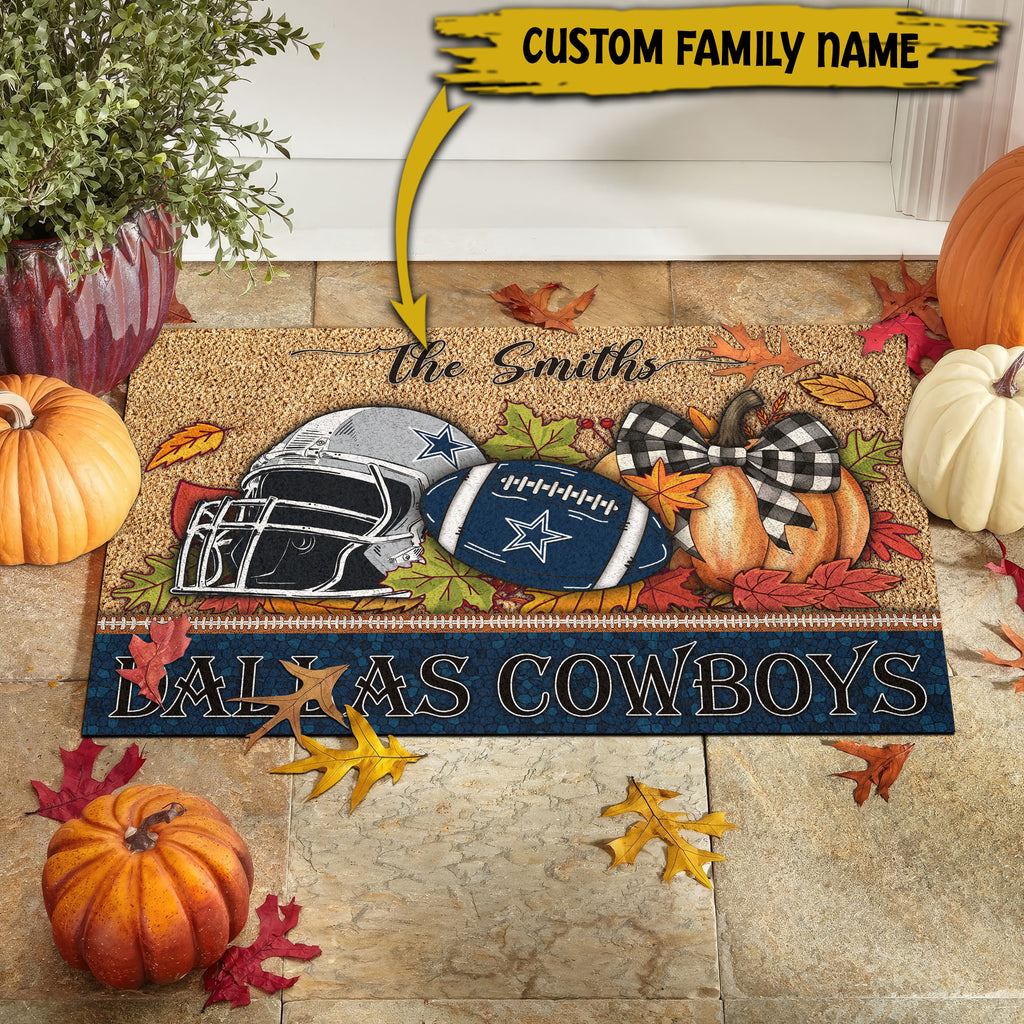 Dallas Cowboys Doormat Custom Your Family Name, Sport Doormat, Sport Gifts For Fan, Home Decorations EHIVM-60181