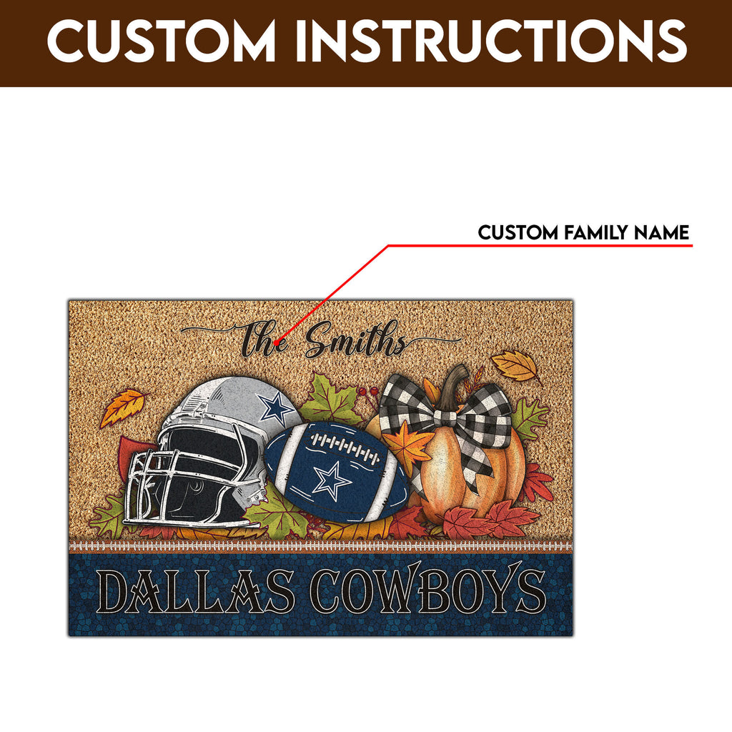 Dallas Cowboys Doormat Custom Your Family Name, Sport Doormat, Sport Gifts For Fan, Home Decorations EHIVM-60181