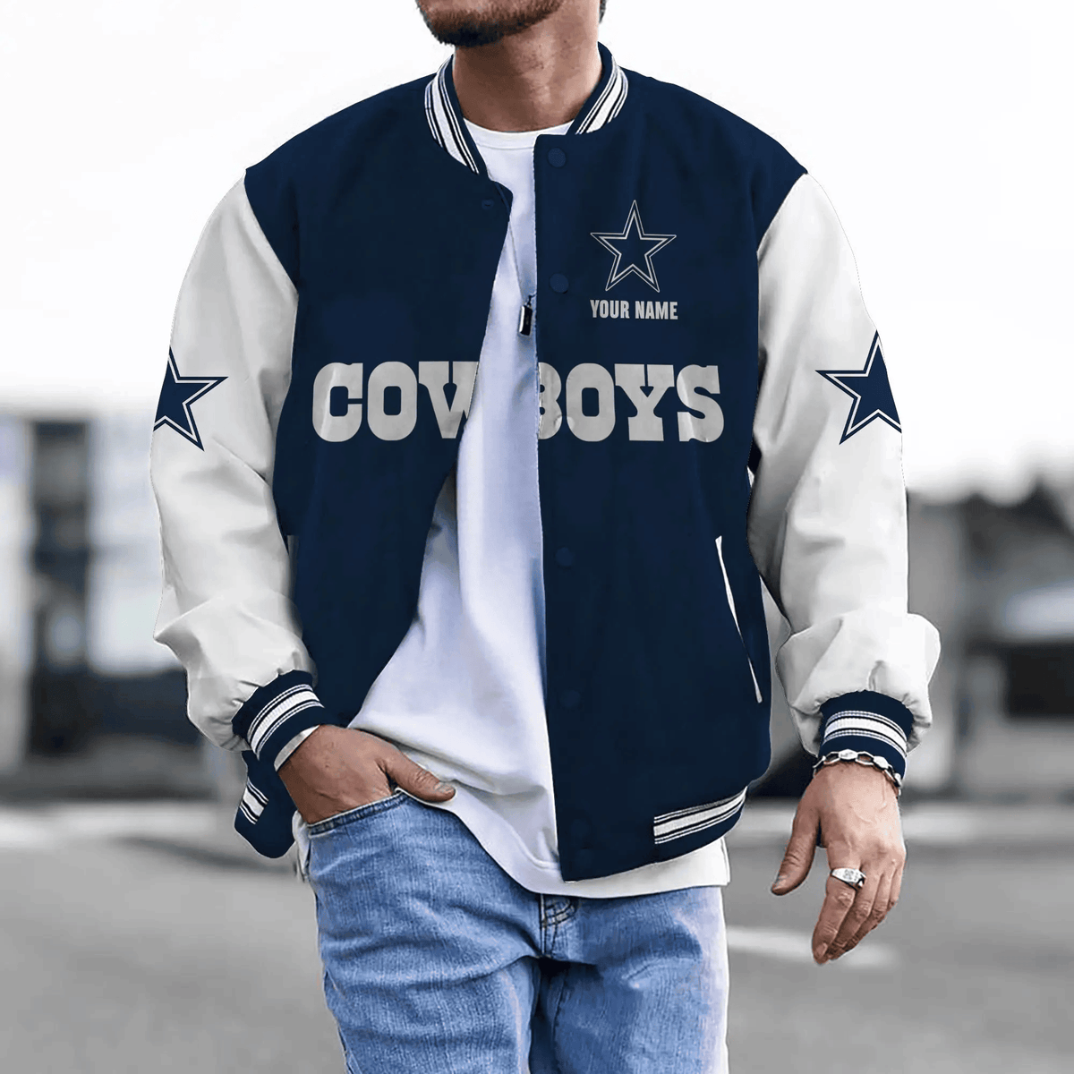 Dallas Cowboys Personalized New Baseball Jacket Gifts For Fan SPTBBJACKET009