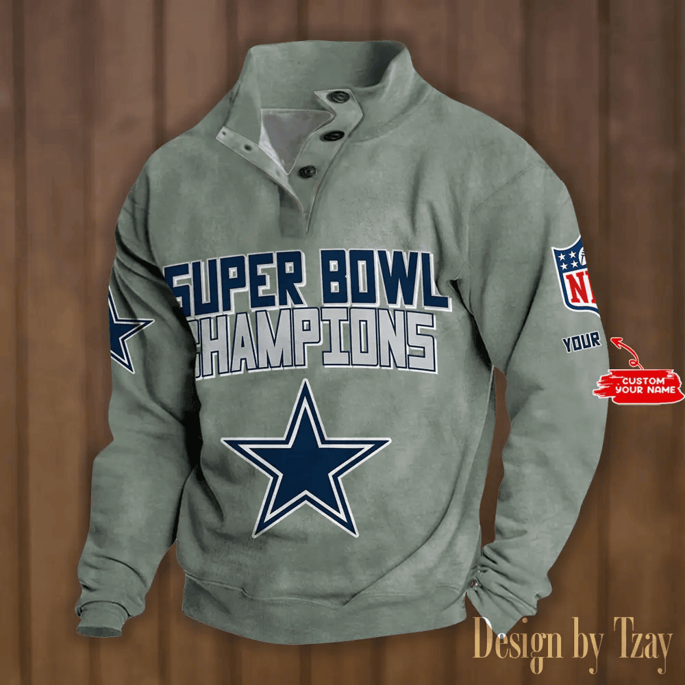 SPTS9DBSCH293-Dallas Cowboys Premium Stand-Collar Game-Day Pullover - Engineered Warmth & Personalized Names DV8