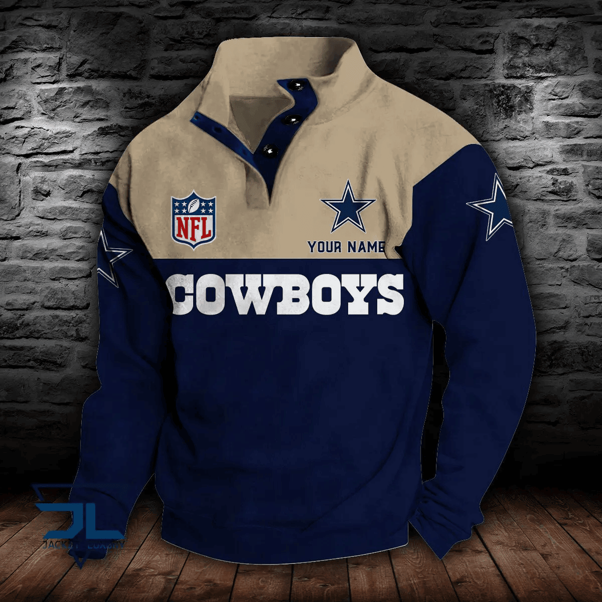 Dallas Cowboys Premium Stand-Collar Game-Day Pullover - Engineered Warmth & Personalized Name S9DBSCH009