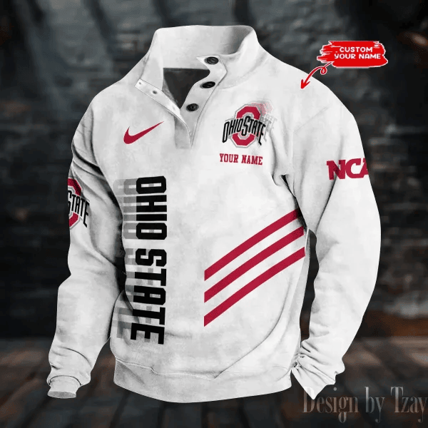 SPTS9DBSCH433Ohio State Buckeyes NCAA Premium StandCollar GameDay Pullover Engineered Warmth & Personalized Names DV10
