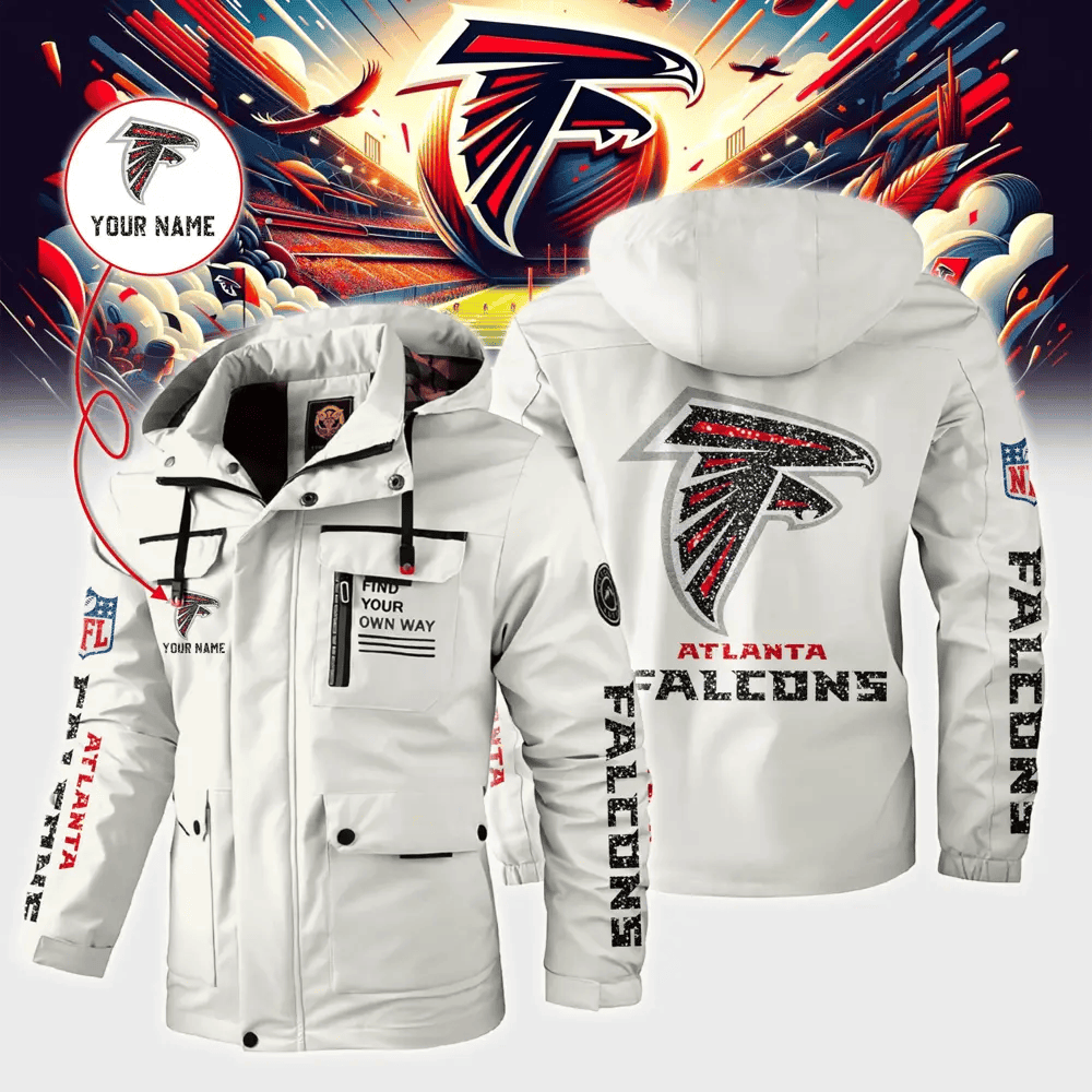 Atlanta Falcons Personalized Winter Windbreaker Jacket ANZWWJ002