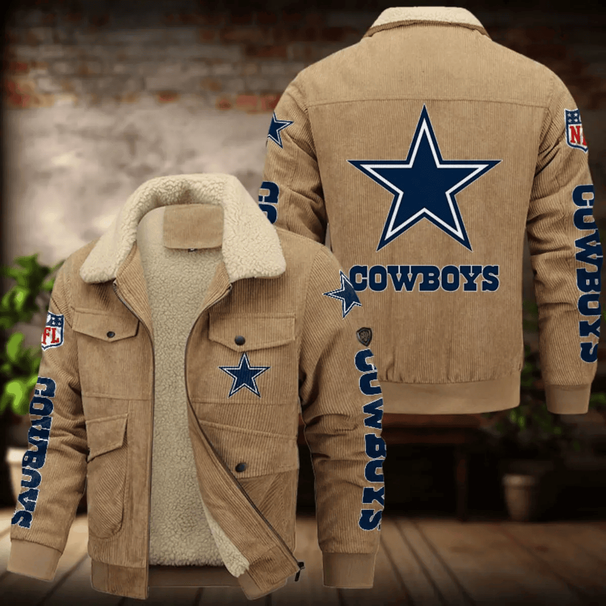 Dallas Cowboys Men's Thickened Corduroy Jacket ANZANZTCJ009