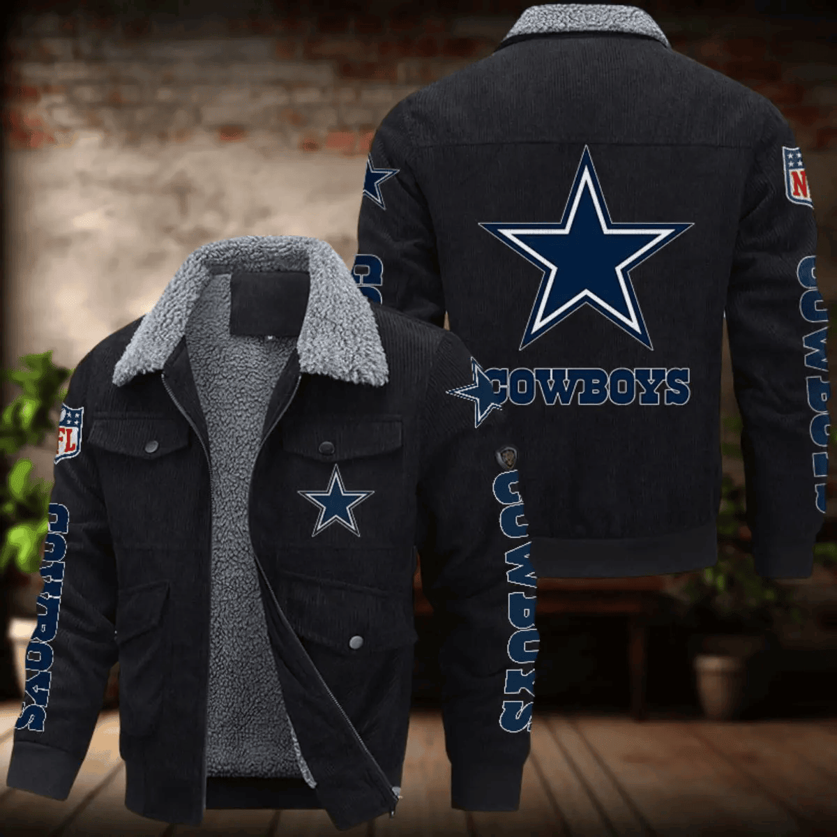 Dallas Cowboys Men's Thickened Corduroy Jacket ANZANZTCJ009