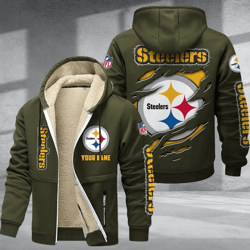 Pittsburgh Steelers DMTZ0380 Premium Thick Zip-Up Hoodie