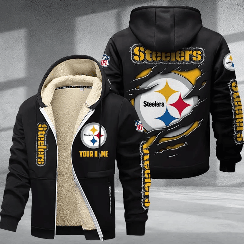 Pittsburgh Steelers DMTZ0380 Premium Thick Zip-Up Hoodie