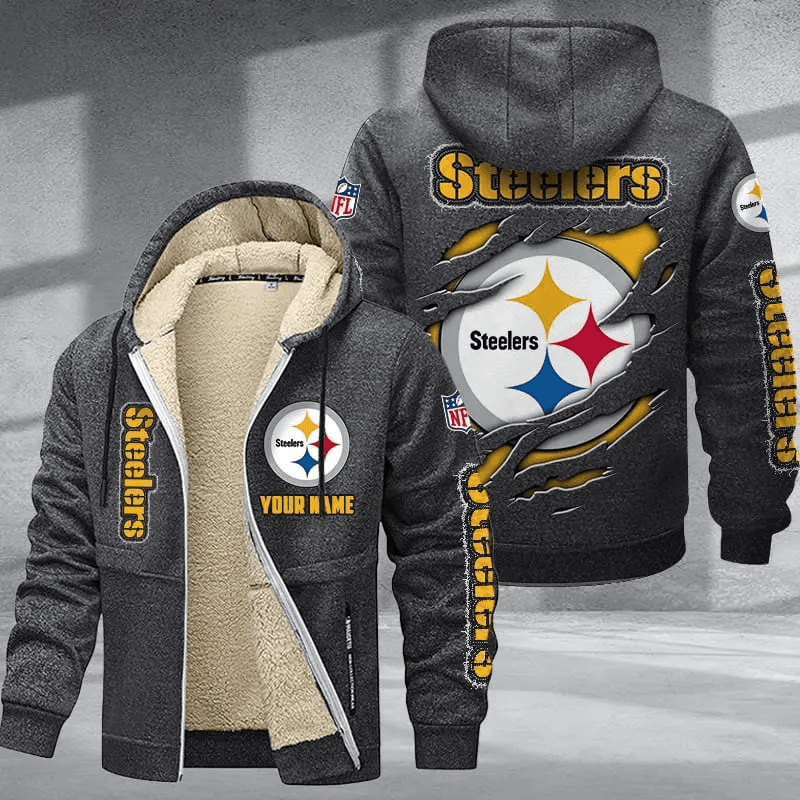 Pittsburgh Steelers DMTZ0380 Premium Thick Zip-Up Hoodie